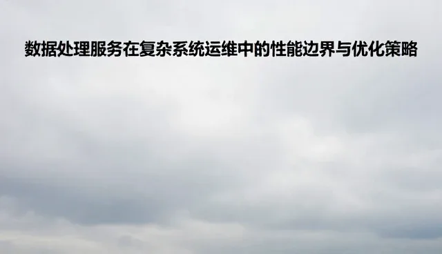 数据处理服务在复杂系统运维中的性能边界与优化策略